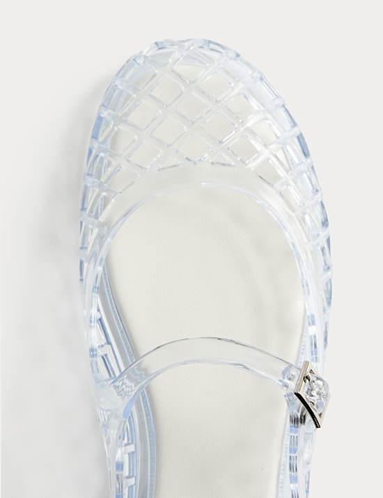 Ankle Strap Flat Jelly Mule Sandals