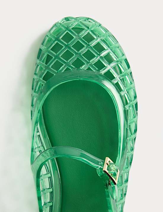 Ankle Strap Flat Jelly Mule Sandals