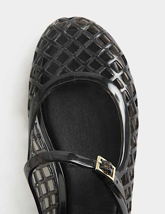 Ankle Strap Flat Jelly Mule Sandals