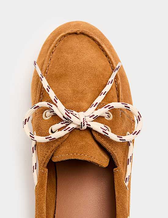 Suede Contrast Lace Boat Shoe