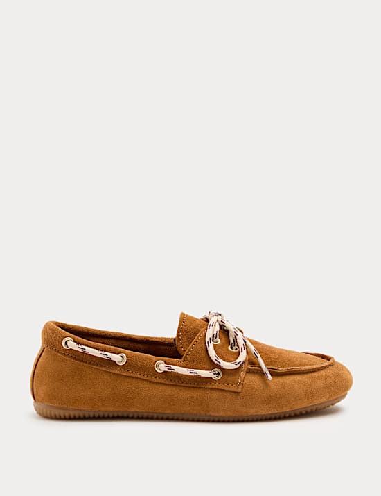Suede Contrast Lace Boat Shoe