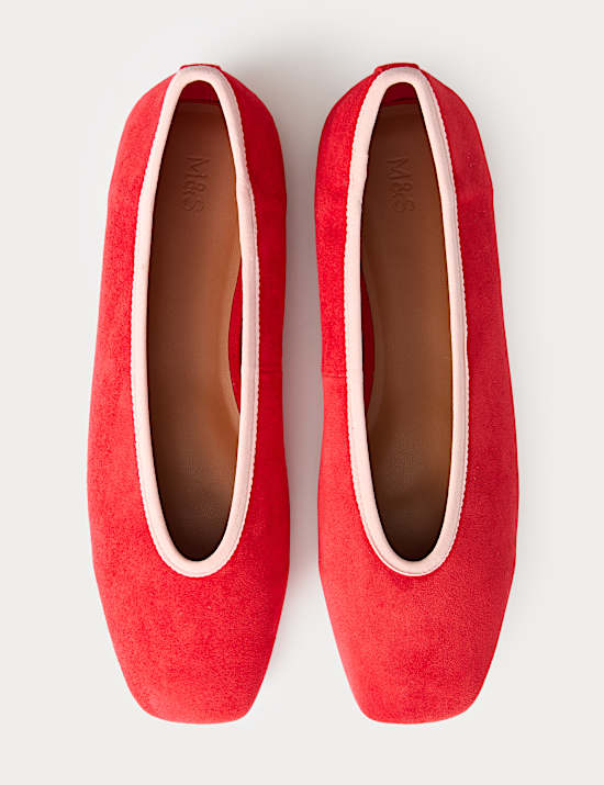 Contrast Trim Flat Ballet Pumps