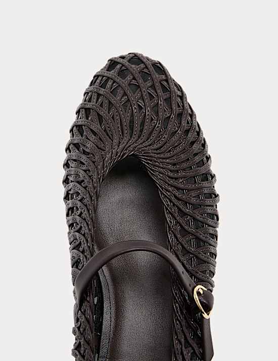 Woven Flat Mary Jane Ballet Pumps