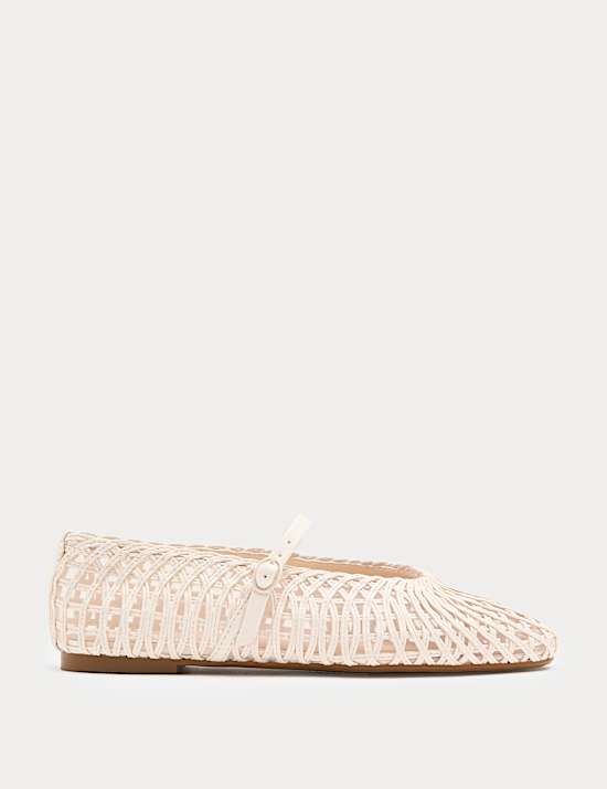 Woven Flat Mary Jane Ballet Pumps