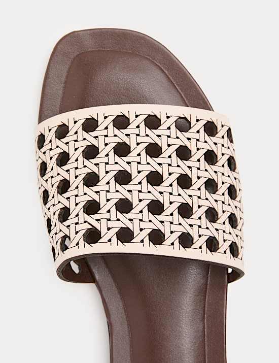 Laser Cut Flat Mule Sandals