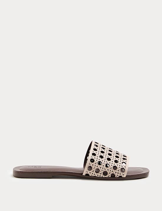 Laser Cut Flat Mule Sandals
