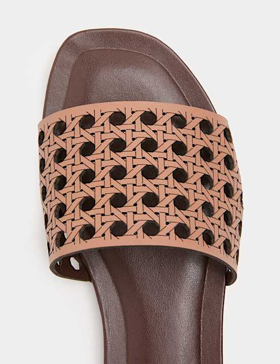 Laser Cut Flat Mule Sandals