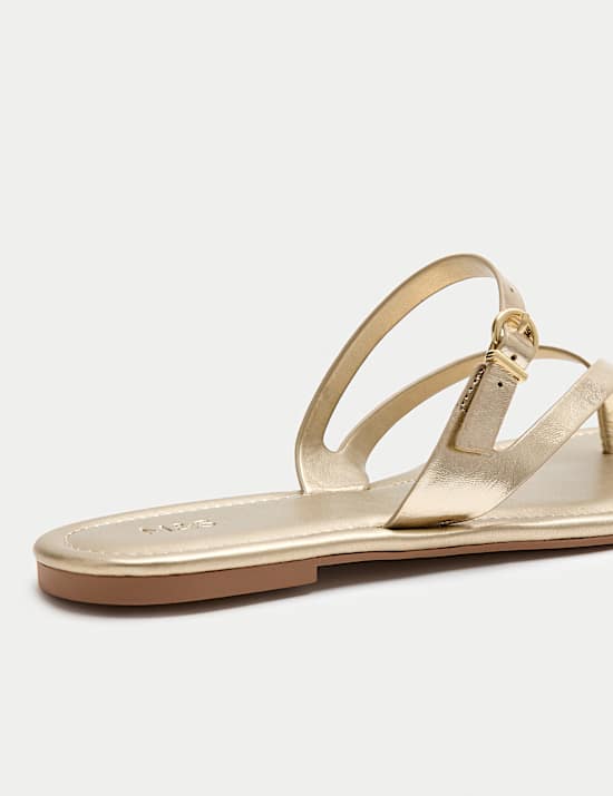 Buckle Flat Toe Loop Mule Sandals