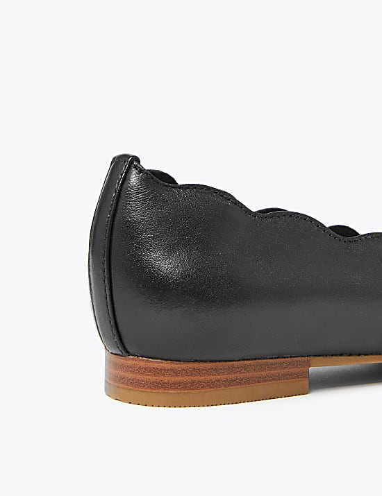 Wide Fit Leather Ballet Pumps