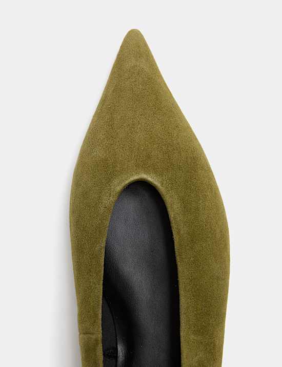 Suede Pointed Toe Ballet Pump