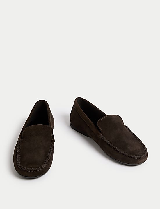 Suede Flat Loafers