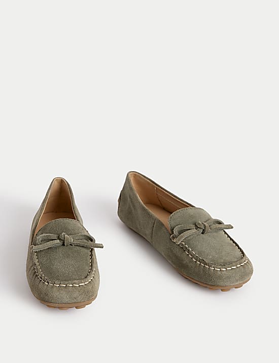 Suede Slip On Flat Loafers