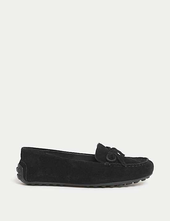 Suede Slip On Flat Loafers