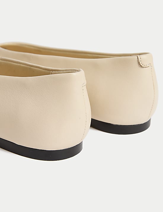 Leather Slip On Flat Ballet Pumps