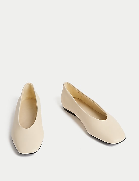 Leather Slip On Flat Ballet Pumps