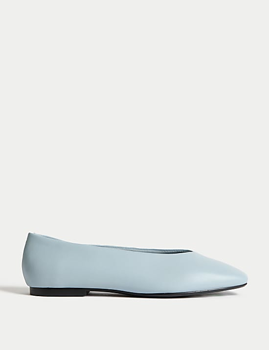 Leather Slip On Flat Ballet Pumps
