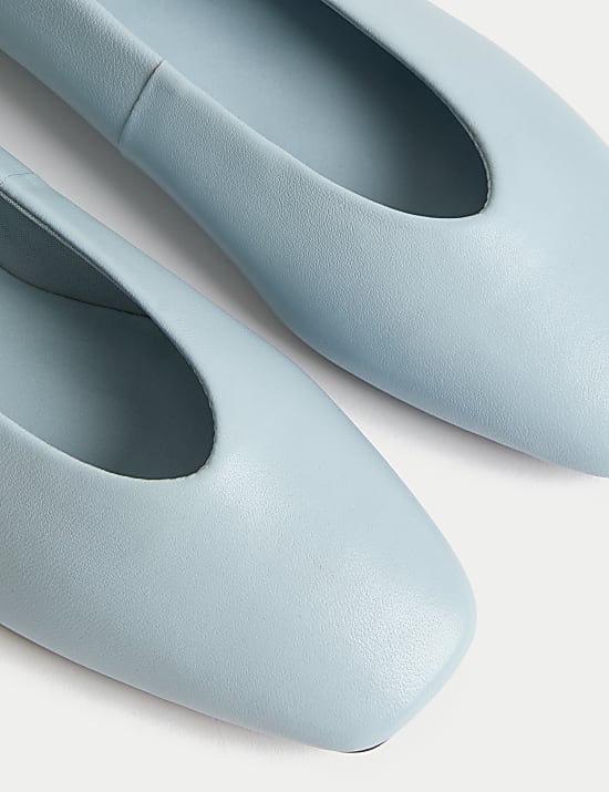 Leather Slip On Flat Ballet Pumps