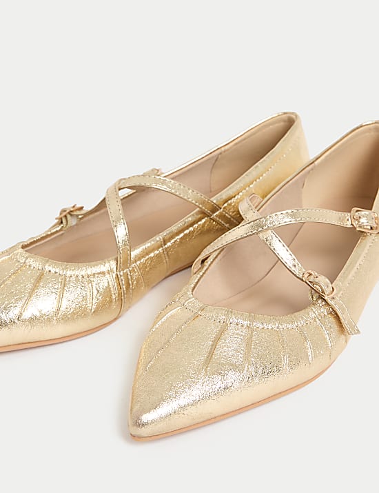 Strappy Pointed Ballet Pumps