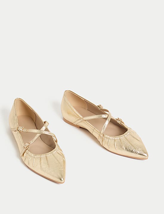 Strappy Pointed Ballet Pumps