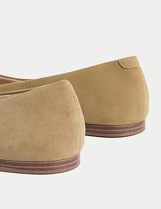 Suede Trim Ballet Pumps