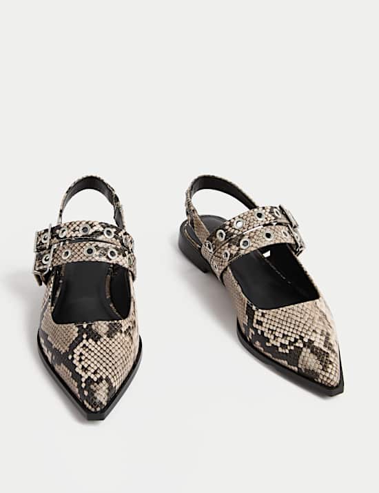 Printed Flat Slingback Sandals