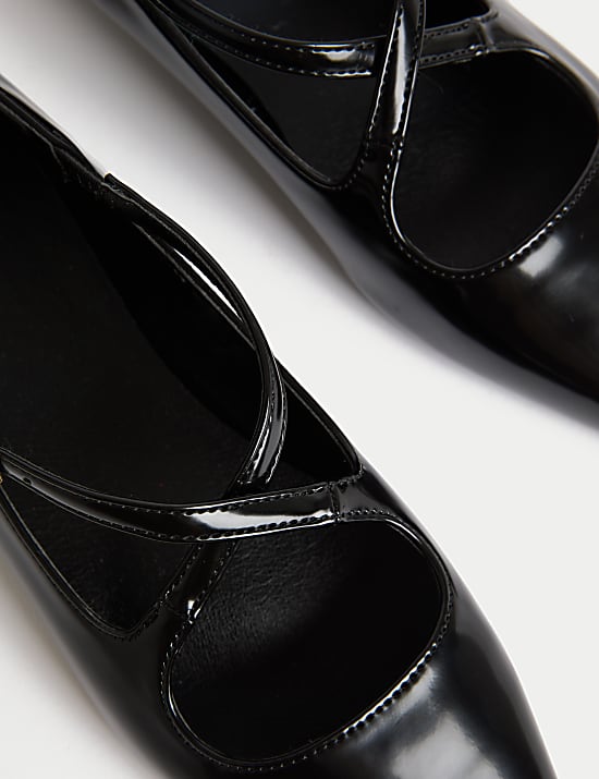 Strappy Chisel Toe Ballet Pumps