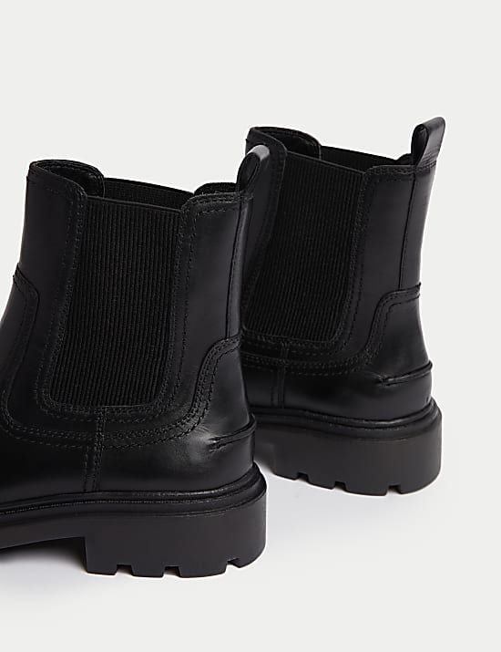 Wide Fit Leather Chelsea Ankle Boots