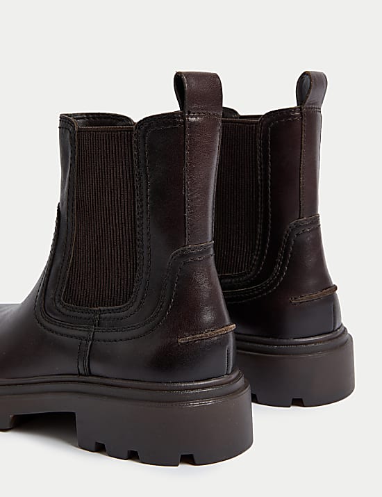 Wide Fit Leather Chelsea Ankle Boots