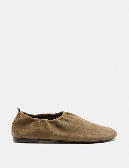 Suede Flat Ballet Pumps