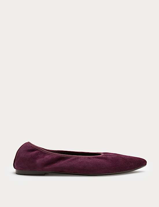 Suede Flat Pointed Toe Ballet Pumps