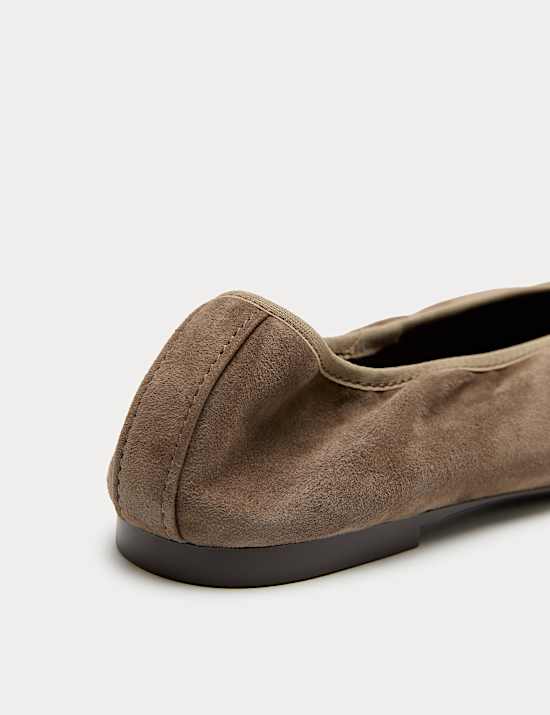 Suede Flat Pointed Toe Ballet Pumps