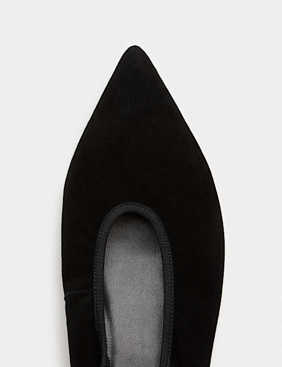 Suede Flat Pointed Toe Ballet Pumps