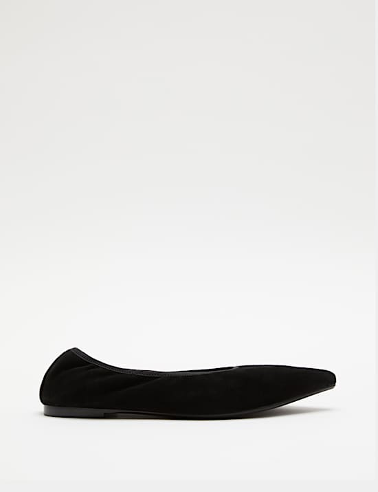 Suede Flat Pointed Toe Ballet Pumps