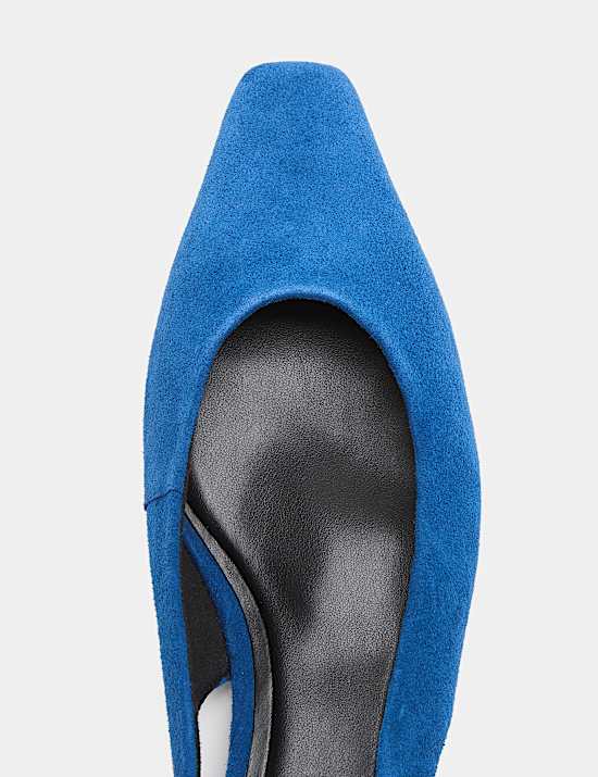 Suede Flat Chisel Toe Slingback Shoes