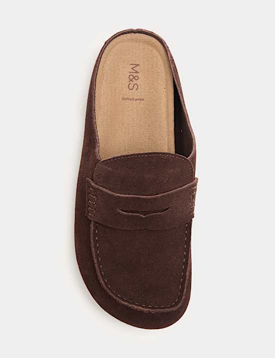 Suede Flat Loafer Clogs