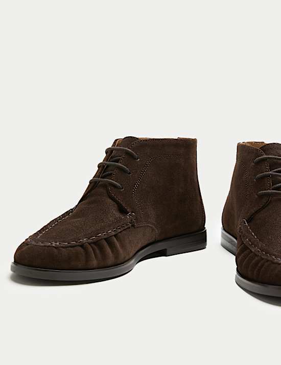 Suede Ruched Lace Up Boots