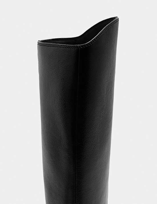 Cowboy Block Heel Knee High Boots