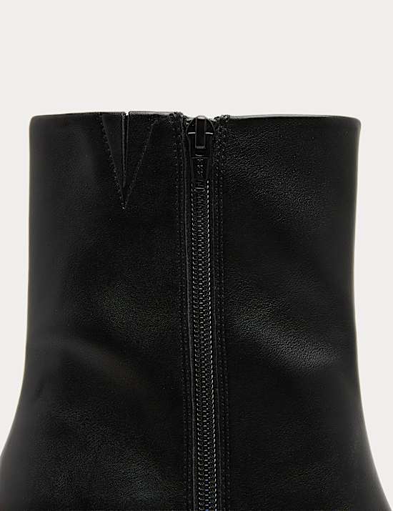 Polished Chisel Toe Wedge Ankle Boots
