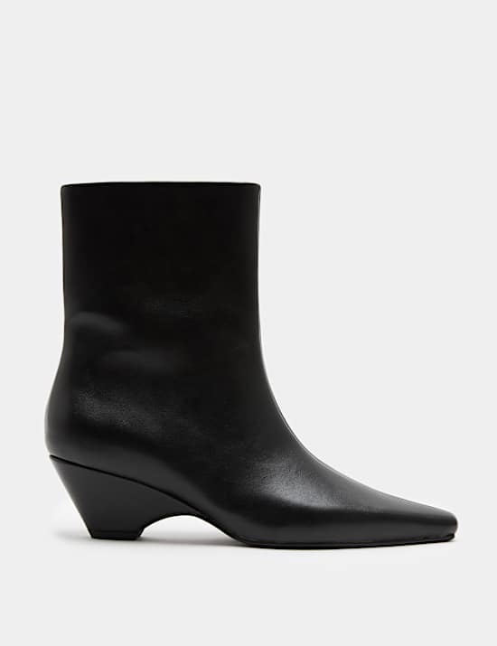 Polished Chisel Toe Wedge Ankle Boots