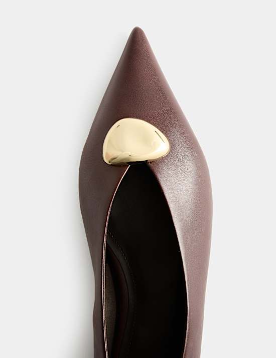 Trim Pointed Toe Ballet Pumps