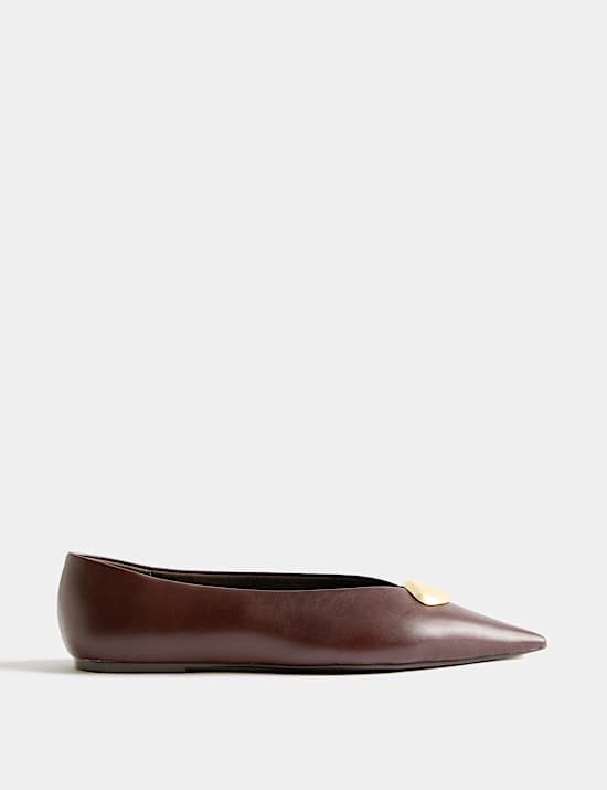 Trim Pointed Toe Ballet Pumps