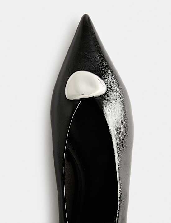 Trim Pointed Toe Ballet Pumps