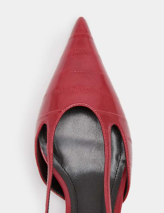 Ankle Strap Kitten Heel Pointed Slingback Shoes
