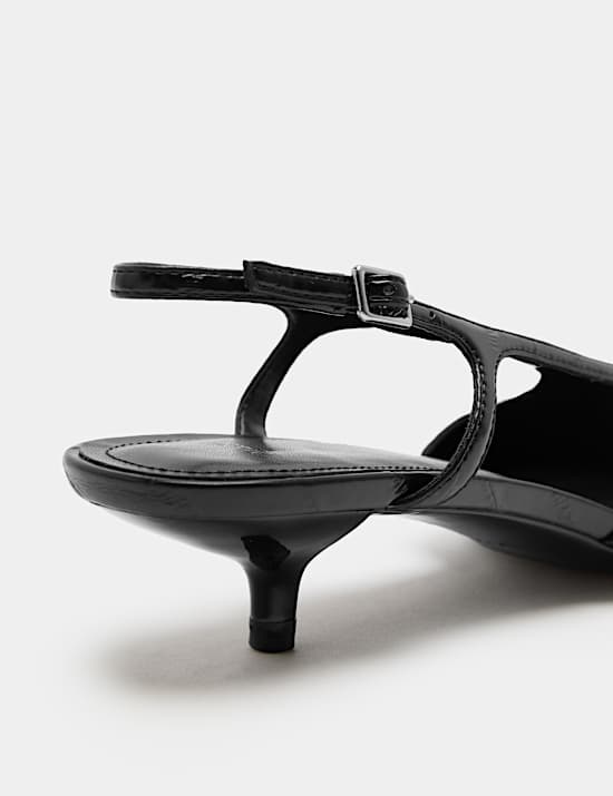 Ankle Strap Kitten Heel Pointed Slingback Shoes