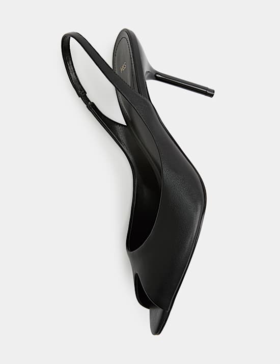 Stiletto Heel Peep Toe Slingback Sandals