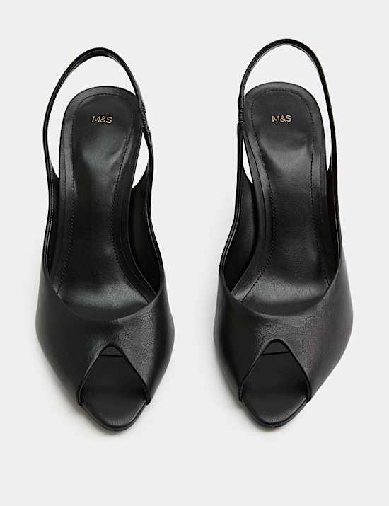 Stiletto Heel Peep Toe Slingback Sandals