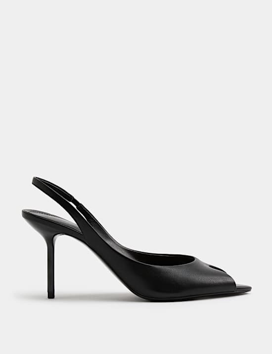 Stiletto Heel Peep Toe Slingback Sandals