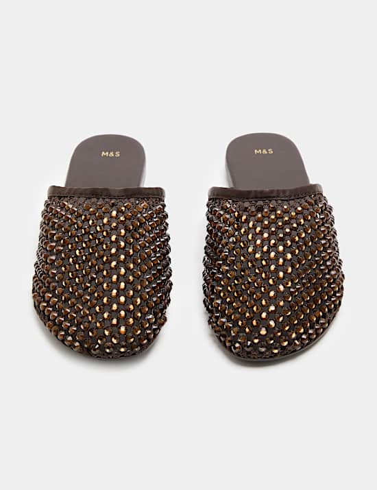 Embellished Flat Mules