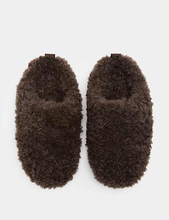 Borg Back Tab Mule Slippers
