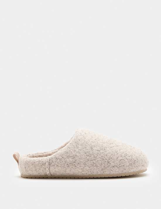 Felt Back Tab Mule Slippers